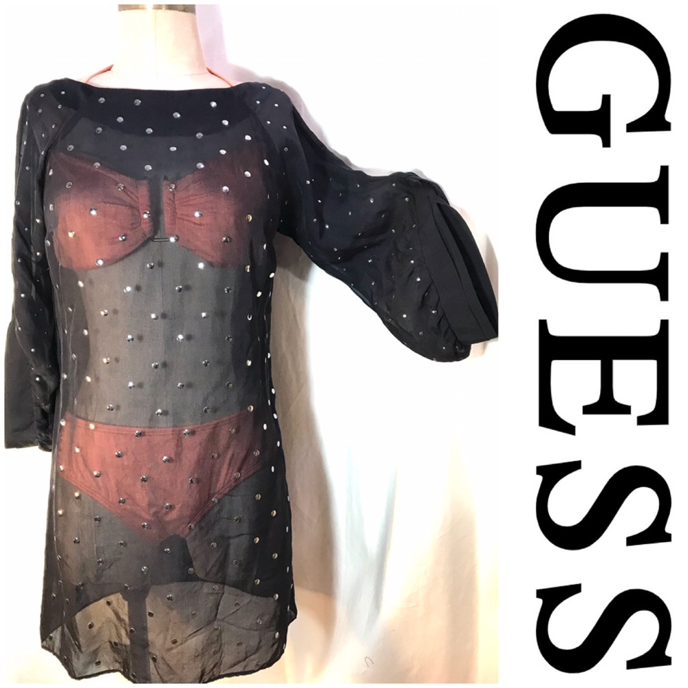 Guess by Marciano studded sheer cover dress, XS